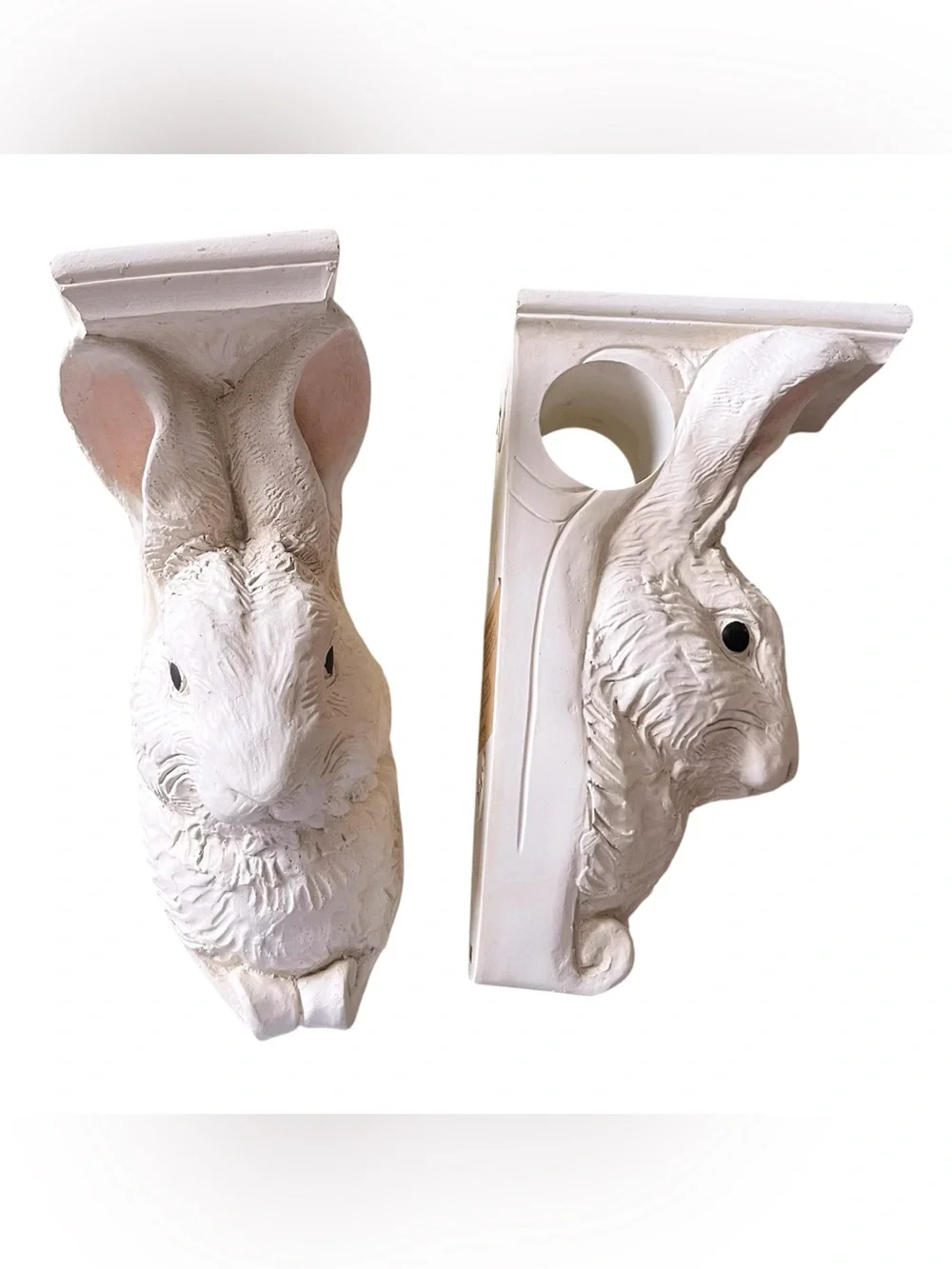 Vintage 1995 Telle M. Stein Bunny Drapery Brackets